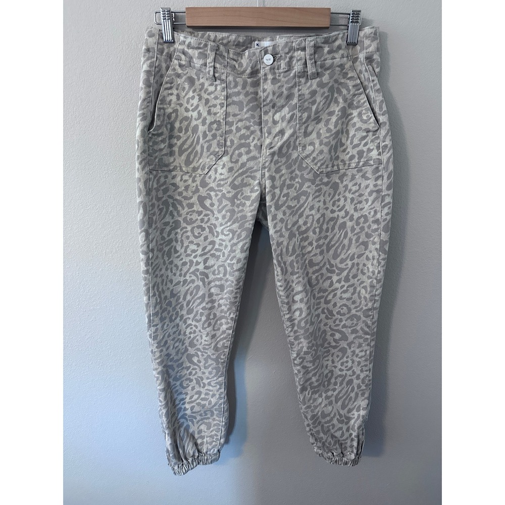 Paige Mayslie Jogger 30 Grey Leopard Print Pants Animal High Rise Utility Anthro